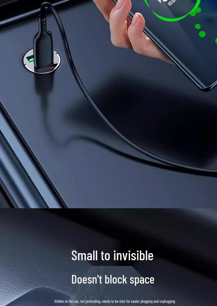 Mini USB Type-C Fast Car Charger with Flash Charge Capability