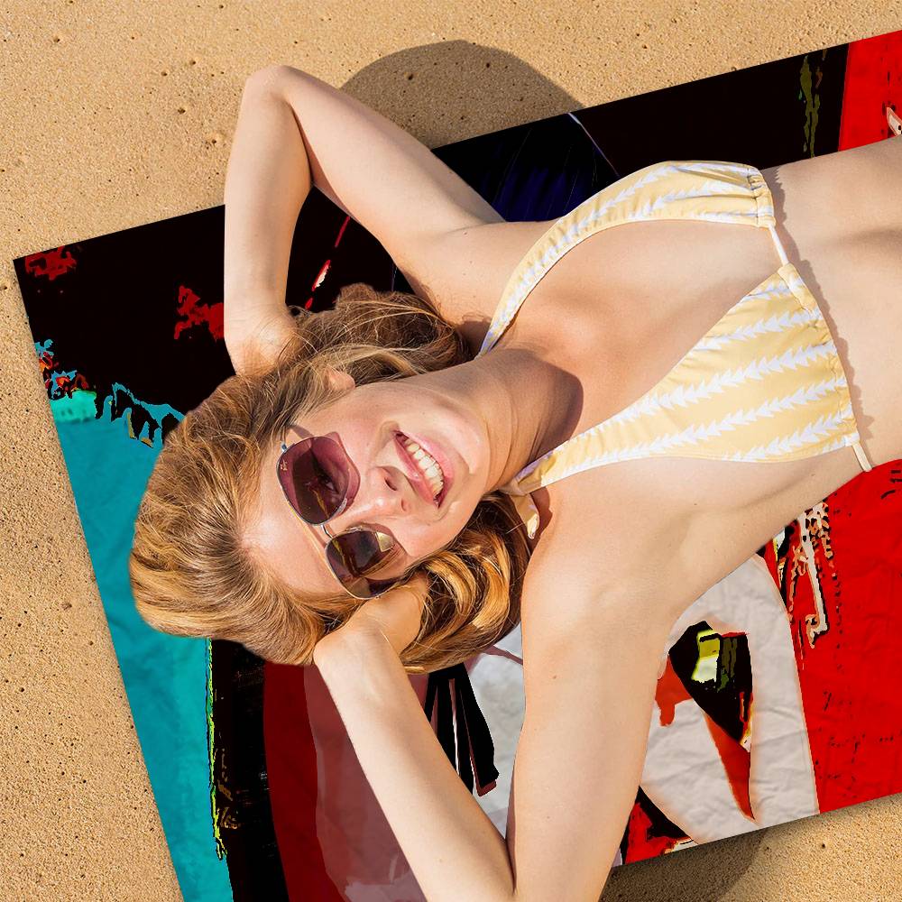 Popular Action Anime C-Chainsaw M-Man R-Reze A-Arc Microfiber Printed Beach Towel Yoga Beach Running Absorbent Soft Towel