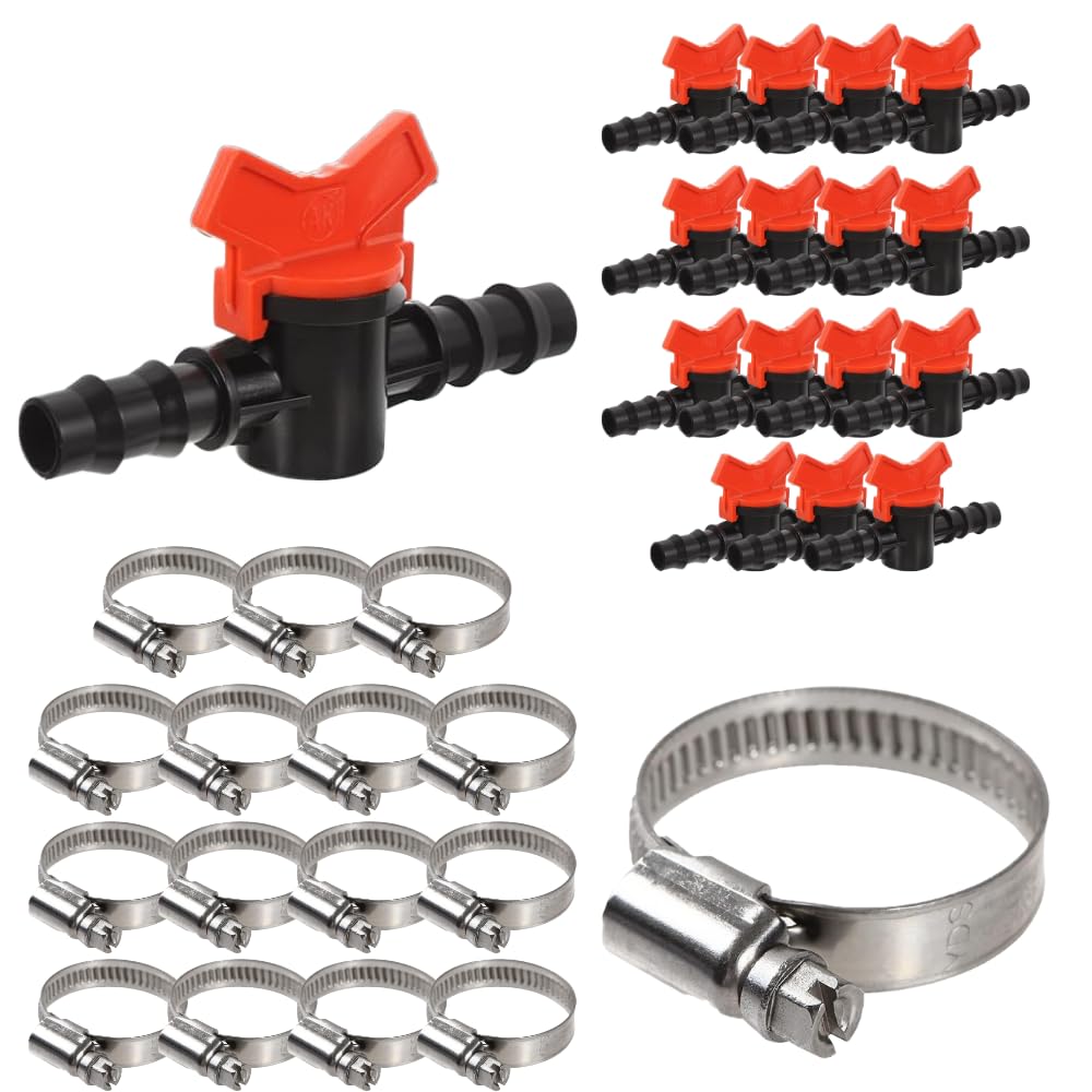 

Запорные клапаны PLEAVIT для шланга, водопроводной трубы, крана, внутренний диаметр 9 мм, наружный диаметр 15 мм, 16 штук + набор хомутов