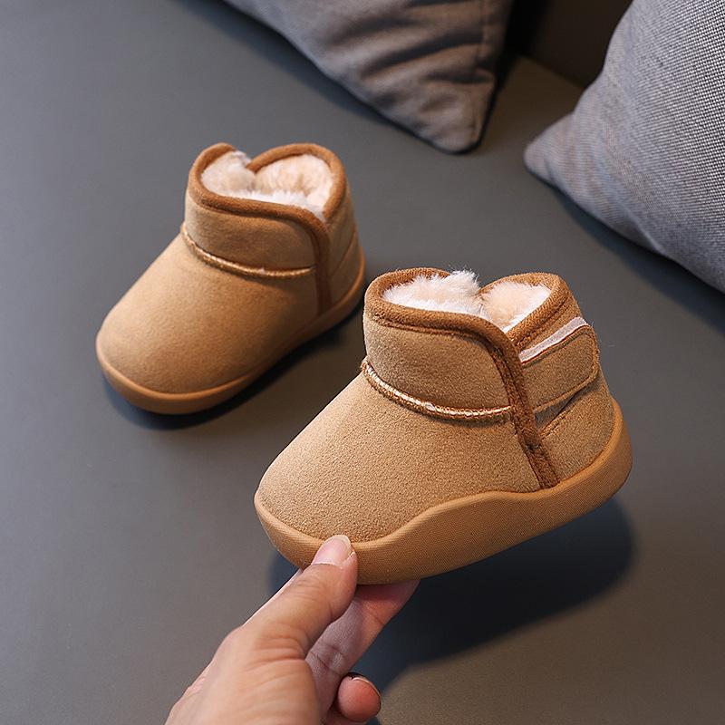 Children Shoes Simple Plush Warm Cotton Shoes Daily Antiskid Thick Soft Sole Girl Casual Snow Boots Boy Winter Sneakers