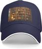 Retro Bookshelf Print Baseball Cap Adjustable Polyester Casual Dad Hat for Men Women