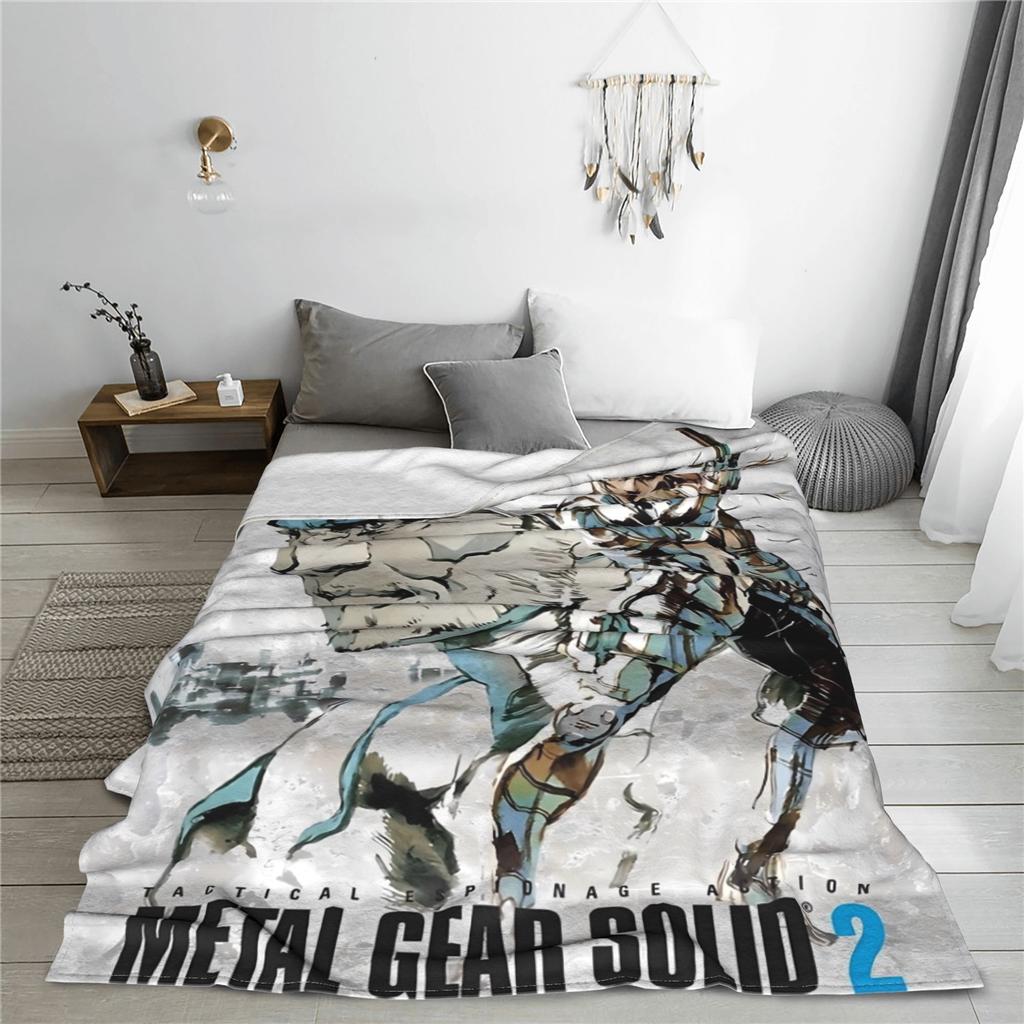 Metal Gear Solid Game Flannel Blanket Winter Soft Warm Throw Blanket for Kids Living Room Pattern Bedspread Sofa Bed Cover