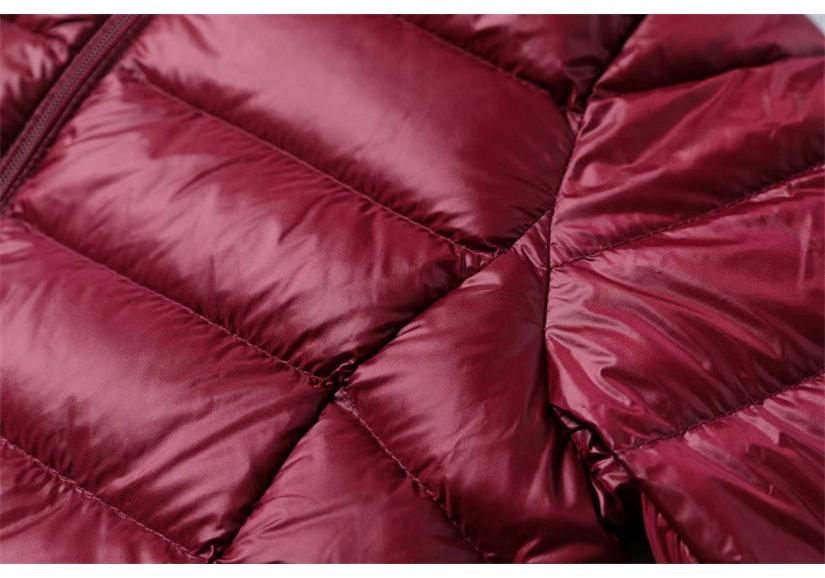 Women's Mid-Length Lightweight Down Jacket with Detachable Hood - 2024 Autumn/Winter Korean Style Plus Size Coat