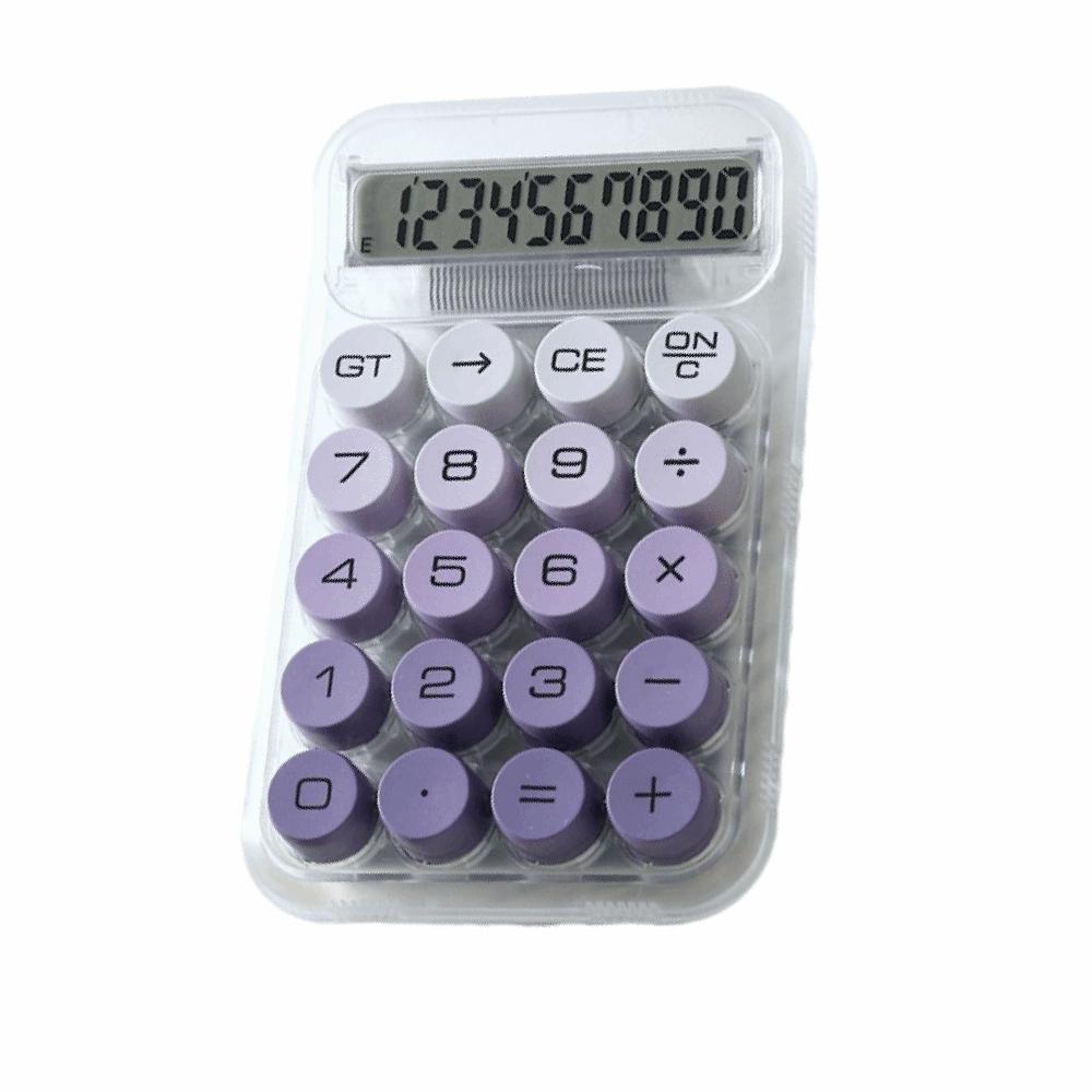10-digit Display Electronic Calculator Transparent Design Lcd Display Desktop Calculator Anti-slip Pad Large Buttons