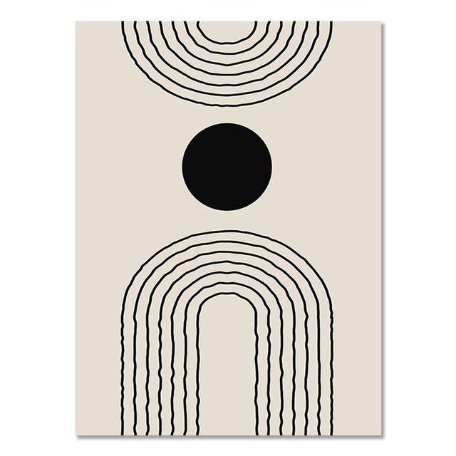 Abstraktní Boho Geometric Line Plakáty Černá Béžová Nástěnná malba Obraz na plátně Obraz pro interiér obývacího pokoje Domácí dekorace