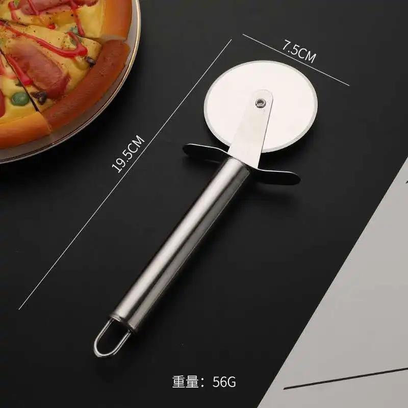 Doppelrollen Pizza Edelstahlmesser Nudelschneider Pasta Pasta Runde Spitze Pizzarad Küchenwerkzeuge Küchenzubehör