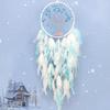 Drömfångare Handgjorda Vita Fjäder Vindspel Kristall Livets Träd Hängande Prydnader Sovrumsinredning Festival Festpresenter