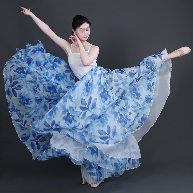 Women s 900-Degree Swing Classical Dance Skirt L
