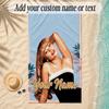 Beach TowelSabrina Carpenter Custom Name Text Personalized Soft Towel for Beach Pool Indoor Home Decor Gift
