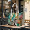 Abstract Floral Art Tote Bag Fashion Casual Large Capacity Shopping Daily Use Shoulder Bag