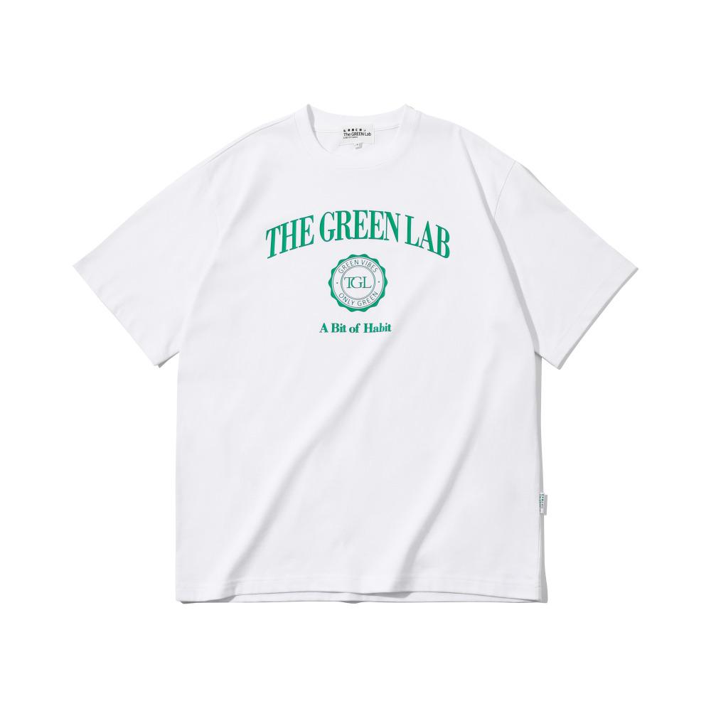 The Green Lab Varsity Graphic Short Sleeve T-Shirt [White] Black/S