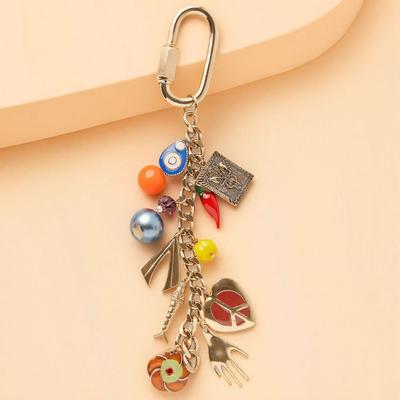 Pandantiv turcesc cu ochiul rău, decorat cu mărgele, Șnur elegant cu ciucure, Breloc, Carcasă pentru căști