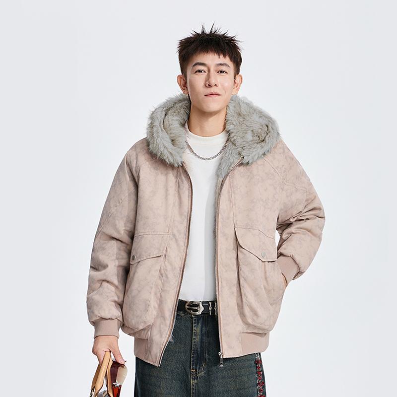 Herren Baumwoll-Steppjacke mit Winterwärme und Windschutz, Baumwolljacke, Lockere Freizeitjacke, Dicke Jacke