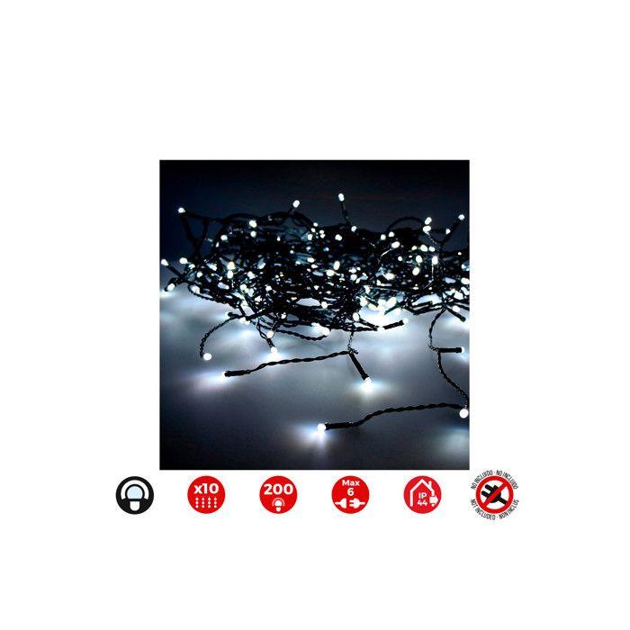Rideau lumineux easy-connect 2x2m 10 bandes 200 led blanc froid 30v (usage interieur-exterieur) edm total 3,2w