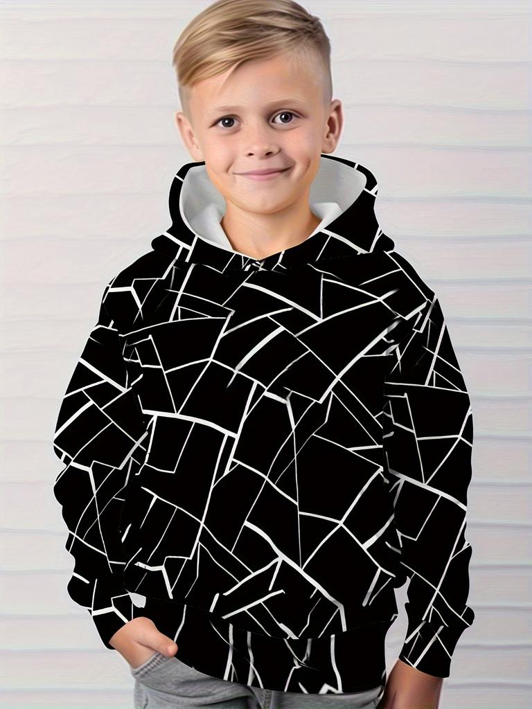 Kids Clothes Boys Hoodies Long Sleeve 3D Simple Print Children Spring Fall Clothes Casual Outdoor Pullover Boy Girl Clothes Tops