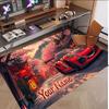 Rose Floral Theme Soft Crystal Velvet Rug Custom Name & Text Print Non Slip Floor Rug for Bedroom Living Room