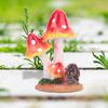 Cute Animal Mushrooms Lawn Decorations Gardens Courtyard Ornaments(Red)