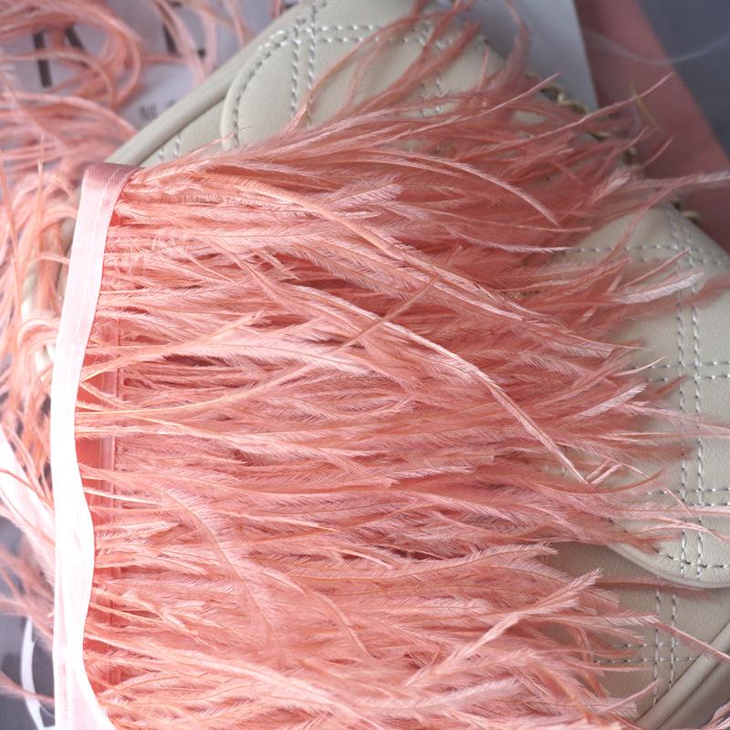 Ostrich Feather Fringe - Various Colors, 10-15cm, 1 Meter for Clothing Accessories