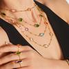 Qiong Yao Dopamine Faceted Glass Stone Clavicle Chain Stainless Steel Women's Necklace