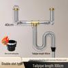 Stainless Steel Kitchen Sink Drain Pipe Set with Anti-Odor Features for Single or Double Sinks and Dishwasher Integration