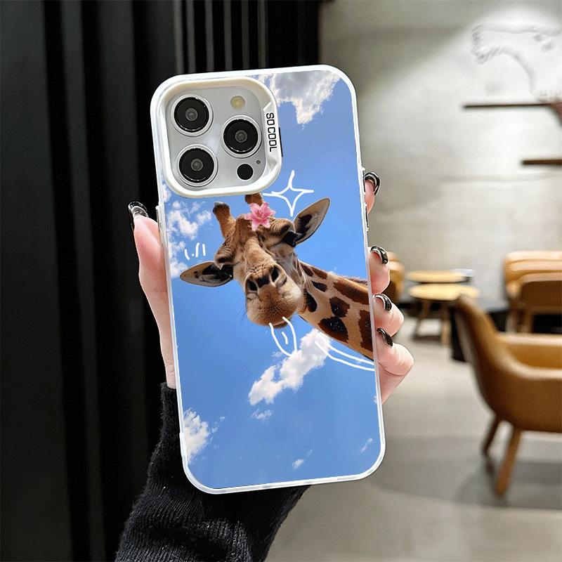 Giraffe Animal Pattern Shockproof Phone Case for iPhone 17 Air 16 16E 15 Pro Max 14 Plus 13 Mini 12 Back Cover Anti Fall Fundas
