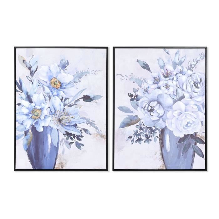 Tableaux - Vase Traditionnel - 60 X 3,5 X 80 Cm - Peint À La Main - Ensemble De 2 Unités