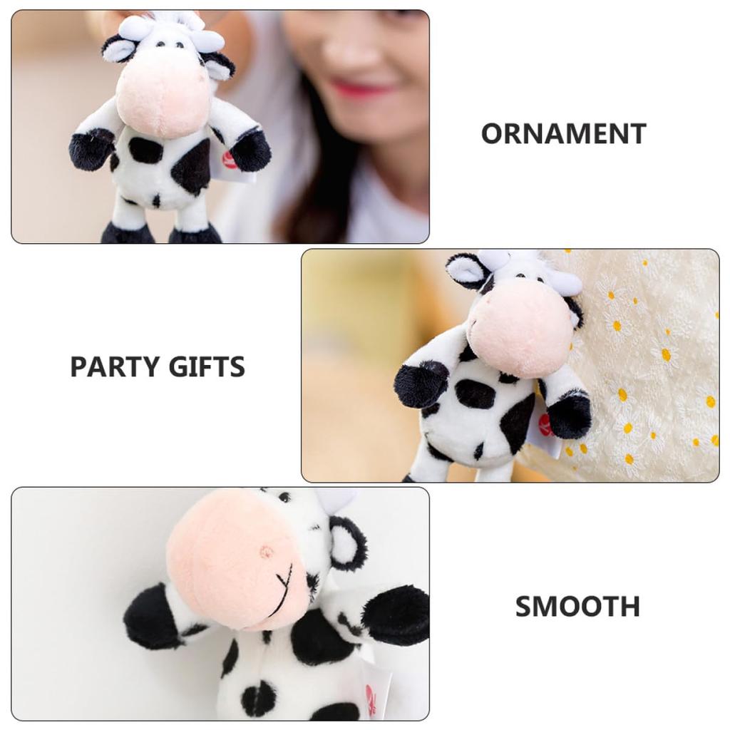 Iplusmile Plush Cow Keychain - Fluffy Animal Charm, Toy, Lightweight, Perfect for Bags, Keychains, Parties, Gifts