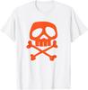 Orange Punk Rock Skull and Bones - 1980's Horror Halloween T-Shirt