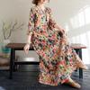 Travel Round Neck Vintage Long Flesh Covering Dresses