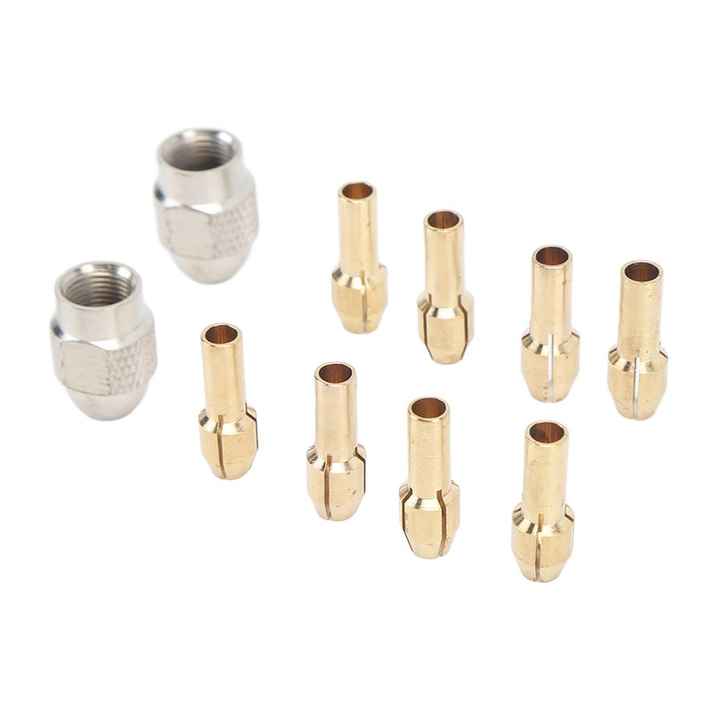 10PCS Drill Chuck Collet Set Brass Electric Drill Keyless Bit Collet Chuck Fast Change Adapter Tool