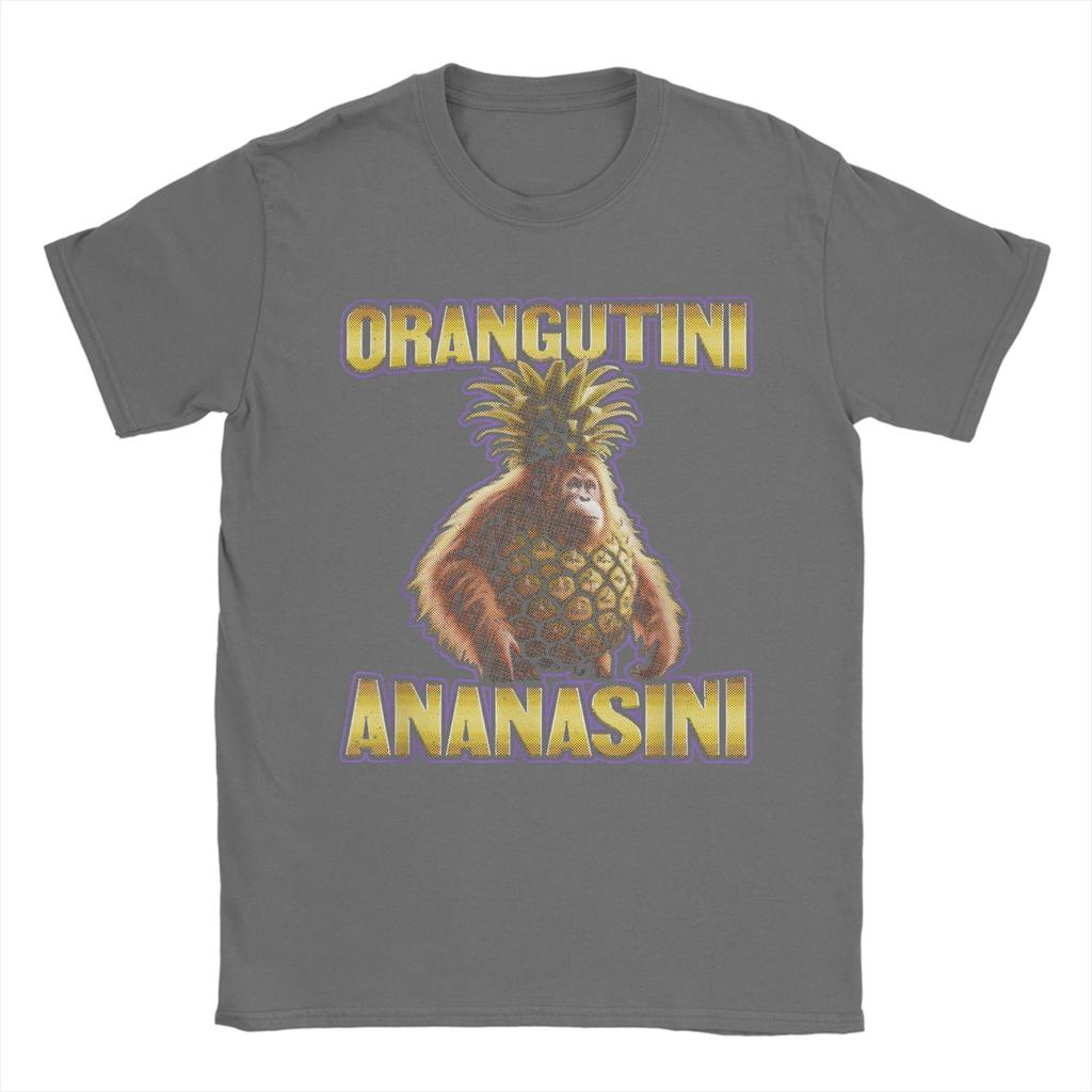 Orangutini Ananasini Italian Brainrot T-Shirt Men Pure Cotton Tee Shirt Crewneck Short Sleeve T Shirts Gift Idea Clothing