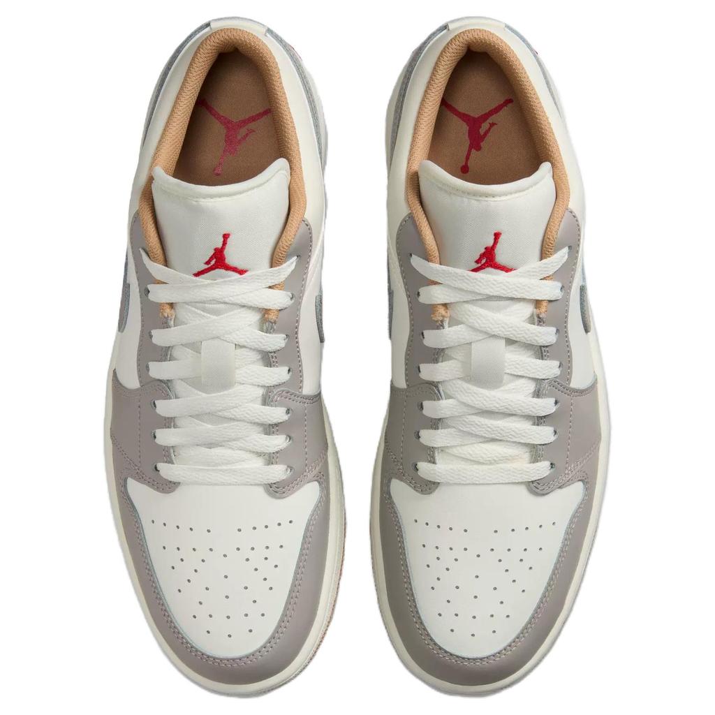 Jordan Air Jordan 1 Rutschfest Abriebfest Niedrig geschnitten Vintage Basketballschuhe Herren Beige Grau 553558-169