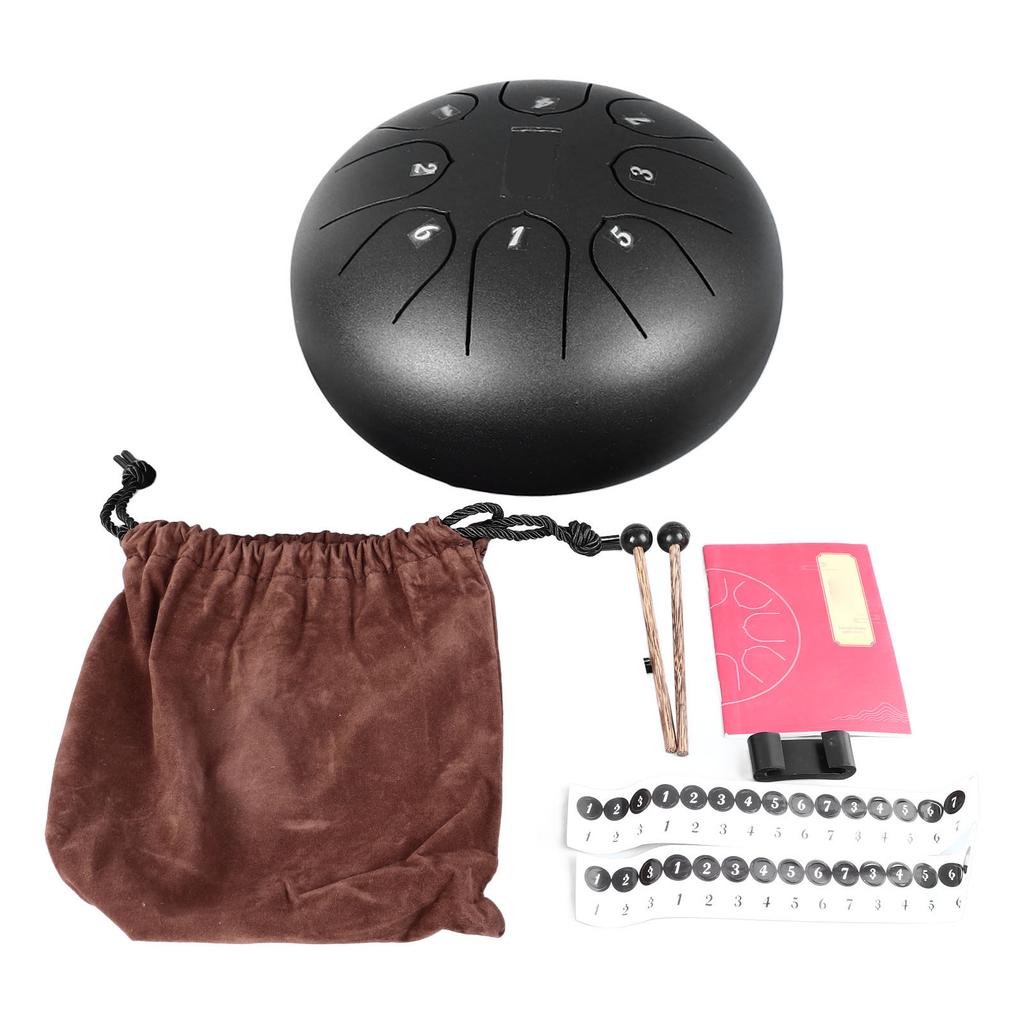 Tongue Drum 6 Inch 8 Tone Stainless Steel Worry Free Empty Spirit Drum for Performance Meditation