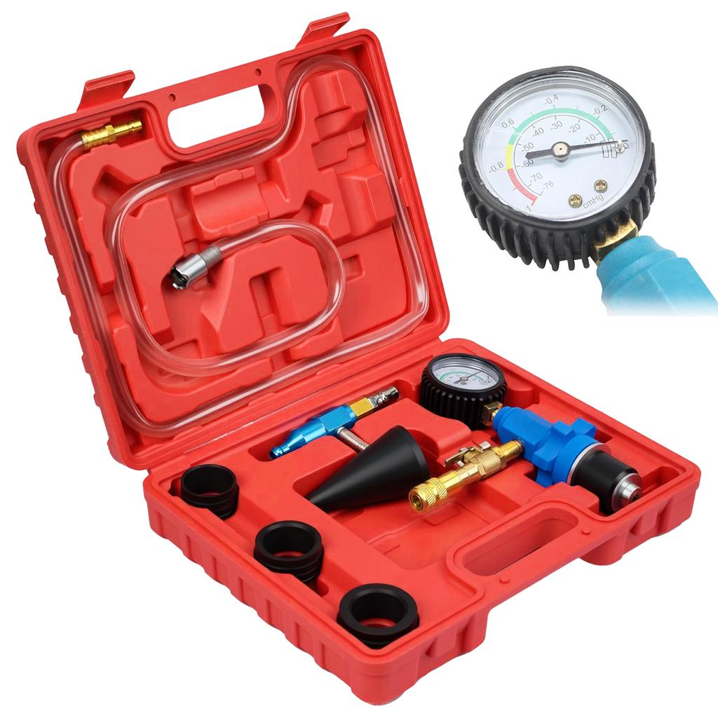 Cooling System Vacuum Purge Radiator Coolant Refill Tool Kit Antifreeze Change Filler Set for Car Van SUV Truck