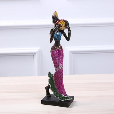 Afrikanische Frauen Figur Kunst Statuen Tribal Lady Figur Statue Gelb