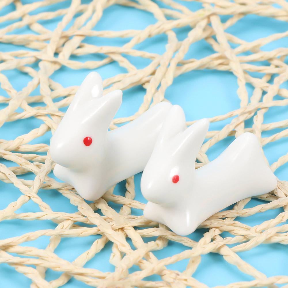 Cute Home Decoration Rest Spoon Porcelain Table Ware 2Pcs Rack Chopsticks Chopsticks Ceramic Rabbit