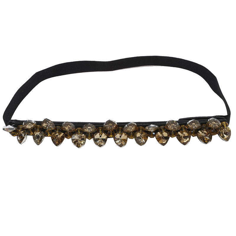 Женский Эластичный Пояс-Цепочка со Стразами Блестящий Кристальный Растягивающийся Пояс для Платья Туники Вечеринки Свадьбы Декоративный Аксессуар на Талию One Size коричневый