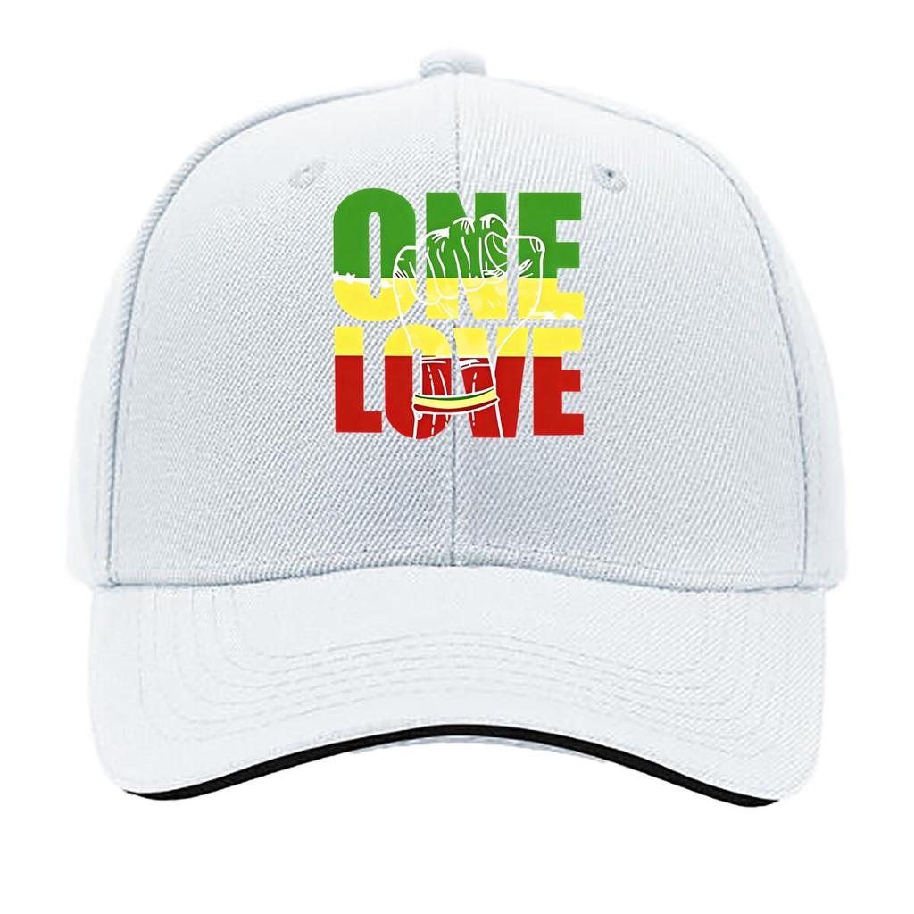ONE LOVE Print Adjustable Snapback Lightweight Hat for Outdoor Activities Sports and Fishing Sandwich Baseball Cap