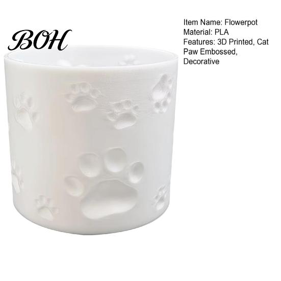 Small Plant Pot 3D Printed Cat Paw Print Flower Pot, Cute for Indoor Desktop Flowerpot Desk, Animal Theme Planter Home Office, Gift Lovers