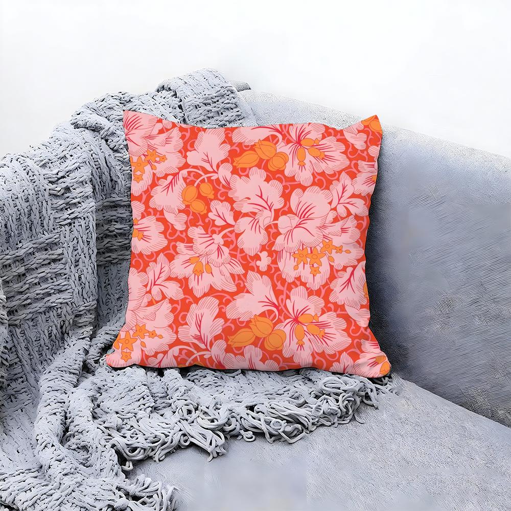 Beautiful Poppy Flower Pattern Cushion Cover Premium Comfort Reversible Pillow Cove in One Design for Any Room Car Interior