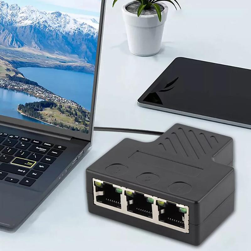 3'Ü 1 ARADA 100Mbps Ethernet Ayırıcı Adaptör RJ45 Kablo LAN Ağ İnternet