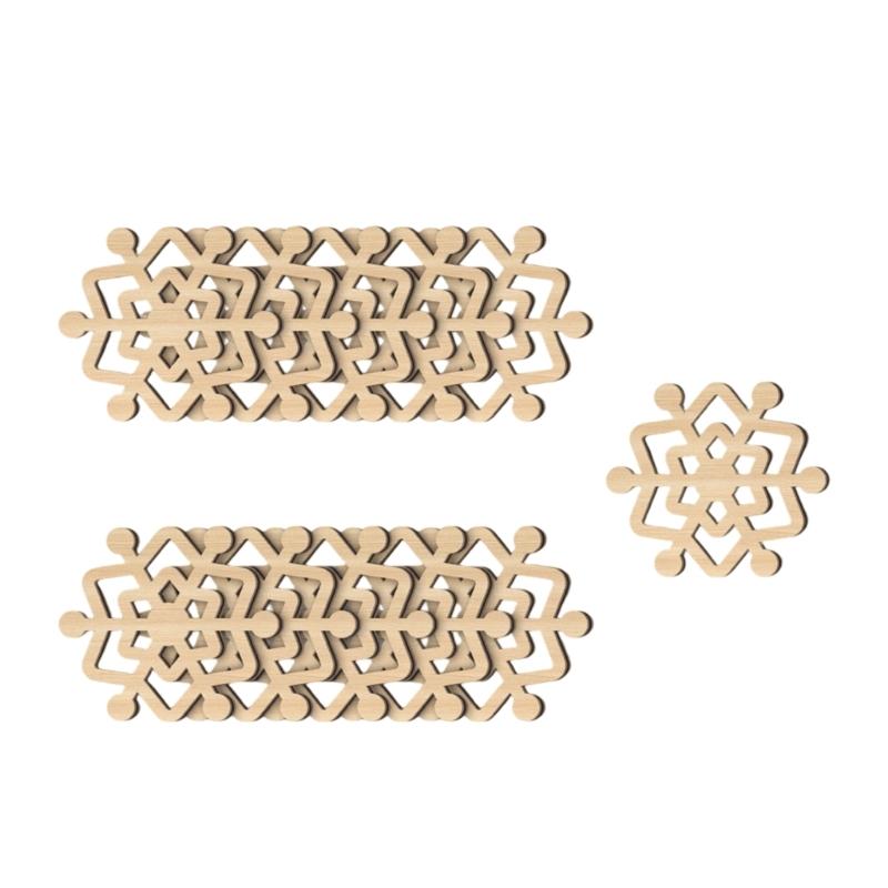 Handmade Wood Snowflakes Decorations For Festival DIY Crafts Customizable Holiday Homes Office Wall Display