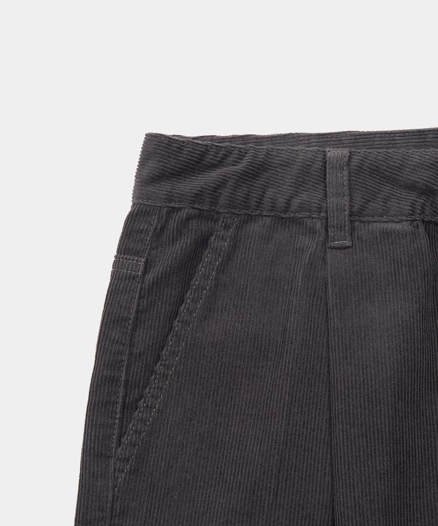 EXCONTAINER One-Pleat Wide Corduroy Pants (Charcoal)