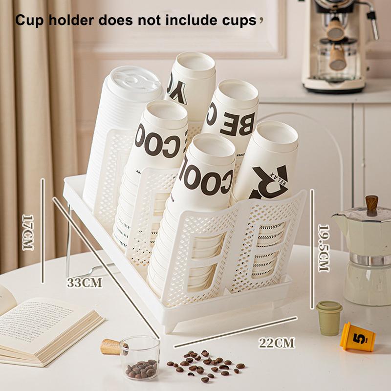Soporte para vasos de papel multifuncional removible, estante de almacenamiento para tazas de café, rejilla para tazas