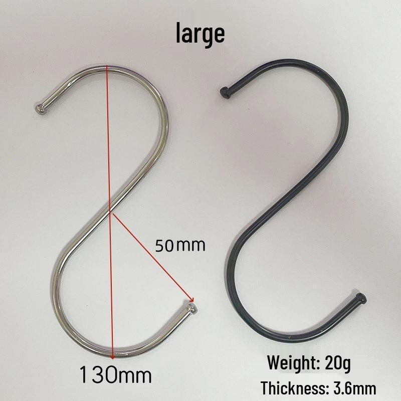 Cross-Border S-shaped Iron Hooks: 11 Specifications In Black & Silver for Hanging and Connecting