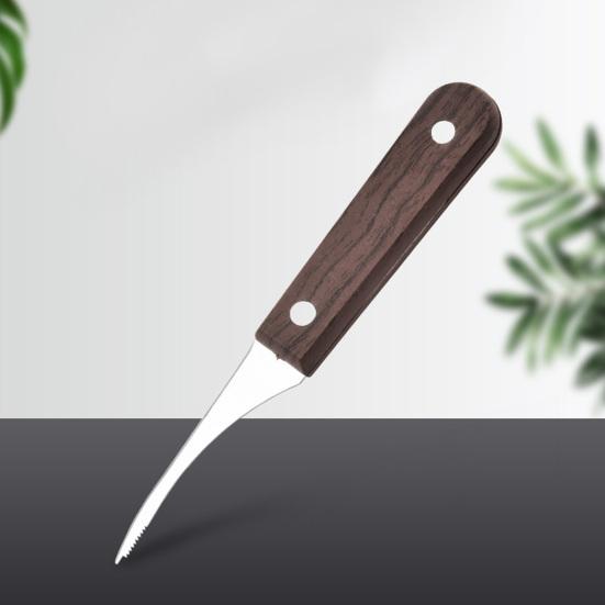 Stainless Steel Shrimp Deveiner with Wood Handle 3-in-1 Kitchen Tool for Opening Shells And Removing Veins Rust-Proof Essential Seafood Gadget for