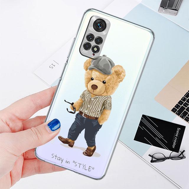 Brand Fashion Bear Phone Case for Xiaomi Redmi Note 11 10 Pro 9 K40 8 7 9S 11T 10S 8T 9A 9C 9T 11S 10C Note 11 Silicone Funda