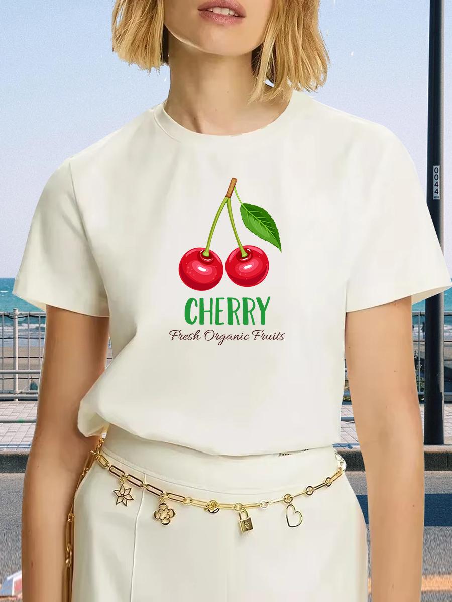 

Женская повседневная футболка с круглым вырезом и графическим принтом «Цветущая сакура», с короткими рукавами, летняя и весенняя, свободного кроя S