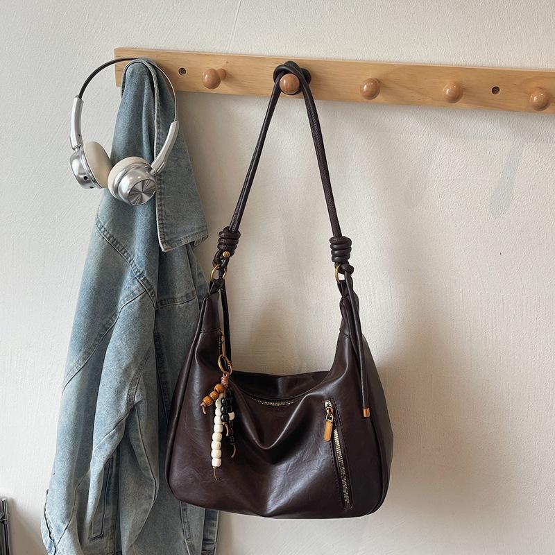 Retro Commuter Large-capacity Tote Bag Women's 2025 New Casual Shoulder Crossbody High-value Fashionable Shoulder Backpack