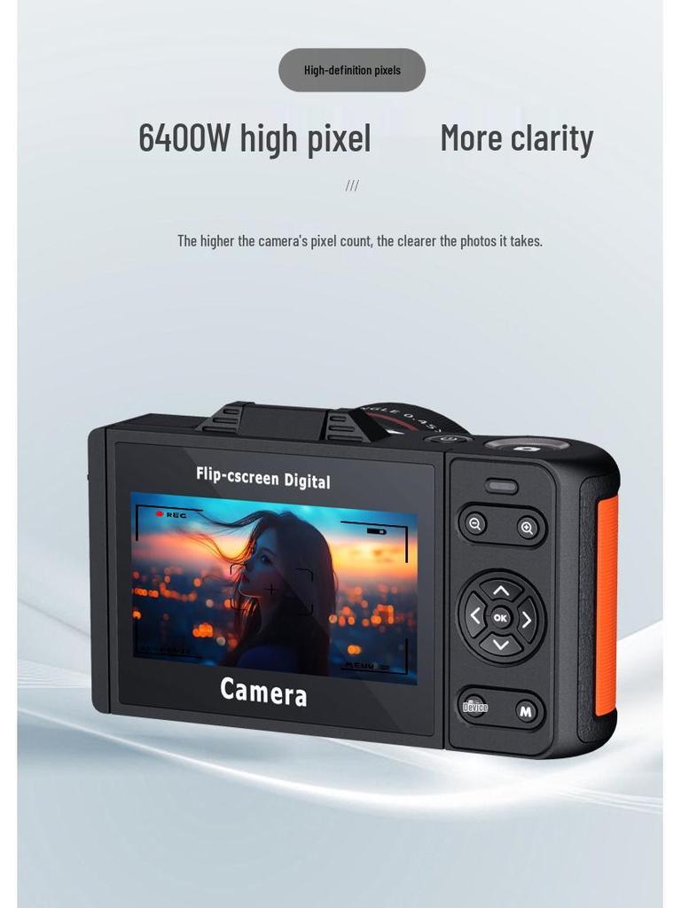 High-Definition Retro Spiegellose Kamera mit Klappbildschirm für Studenten und Reise-Selfies
